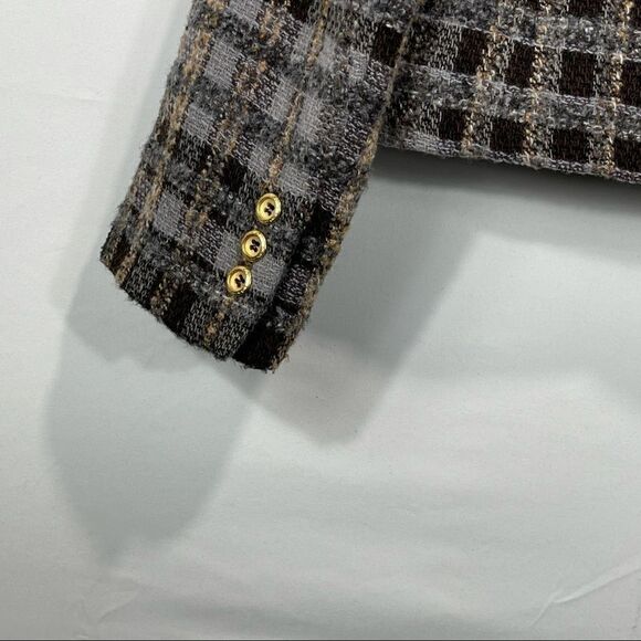Harve Benard Brown Plaid Button Up Wool Jacket - Picture 9 of 14